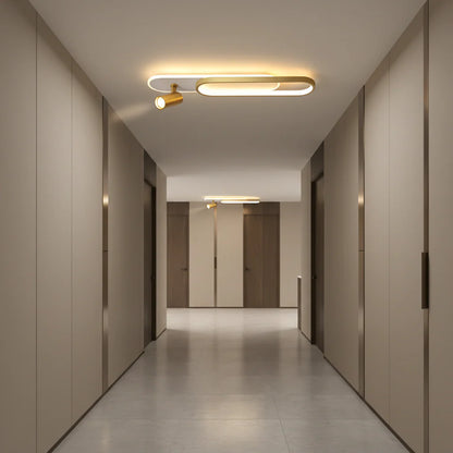 Lustra LED cu Proiector Reglabil FISSO Camilla, 49W, lumina Rece/Calda/Neutra, Auriu Lucios
