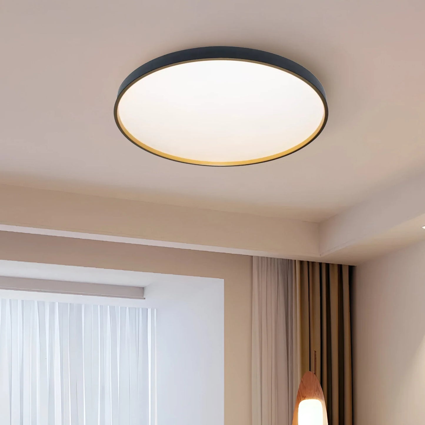 Plafoniera LED Isolda 46W, Plastic, Alb si Negru