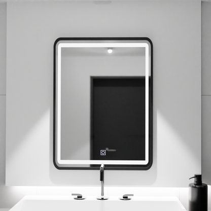 Oglinda LED Rectangulara 60x80cm Rama Neagra Basic Touch
