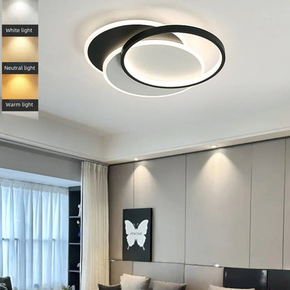 Lustra LED cu telecomanda CHIARA 76W, 3 Cercuri, lumina Rece/Calda/Neutra, Dimabila, Negru