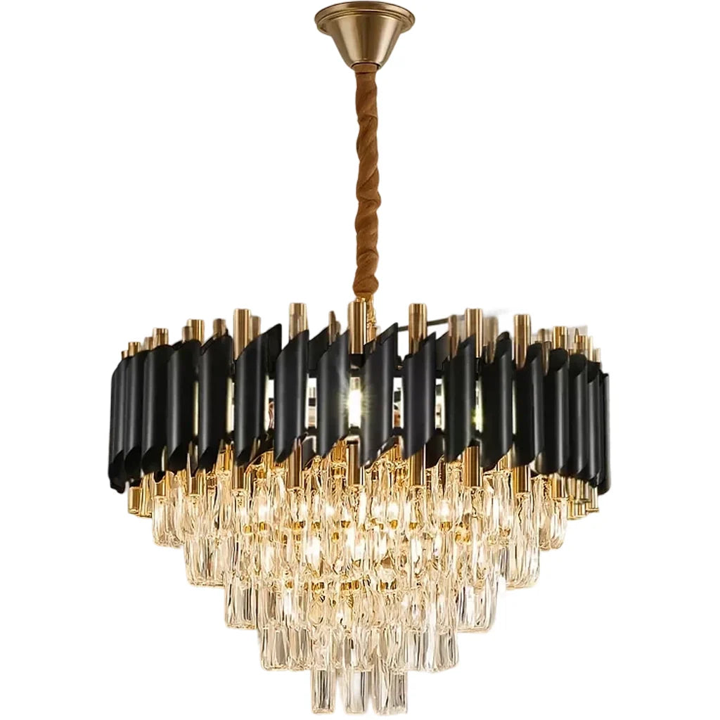 Candelabru Cristal VERSAILLES Eleganza 7x E14, Diametru 49cm, Auriu Lucios, Inaltime Reglabila