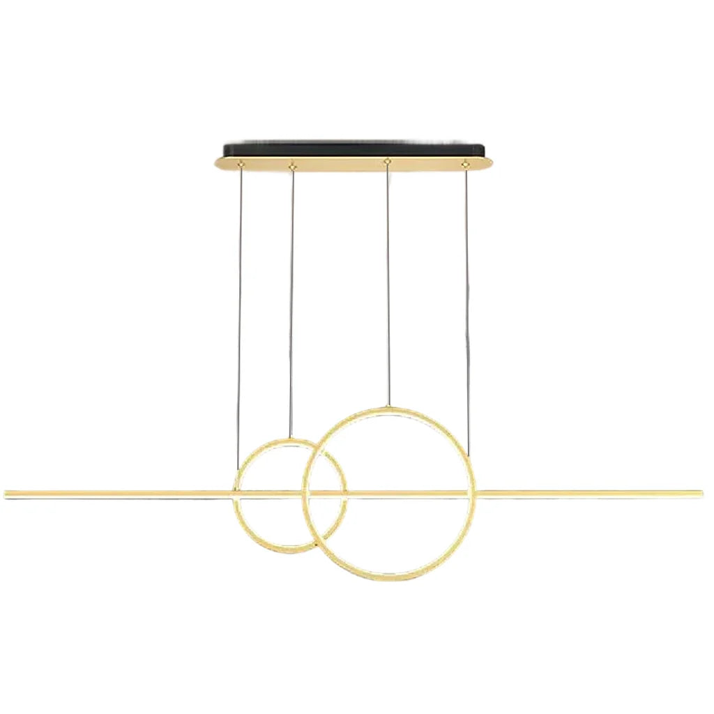 Lustra LED suspendata cu telecomanda CASSANDRA 42W, Liniara, lumina Rece/Calda/Neutra, Dimabila, Auriu, Inaltime Reglabila
