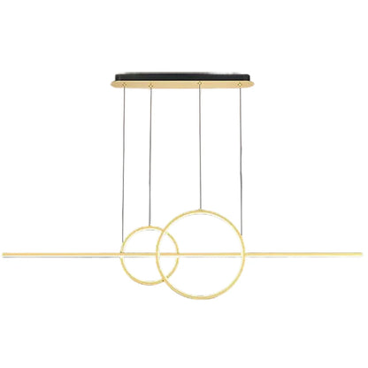 Lustra LED suspendata cu telecomanda CASSANDRA 42W, Liniara, lumina Rece/Calda/Neutra, Dimabila, Auriu, Inaltime Reglabila