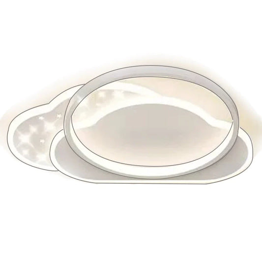 Lustra LED cu telecomanda NUVIA 72W, Nor, lumina Rece/Calda/Neutra, Dimabila, Alb
