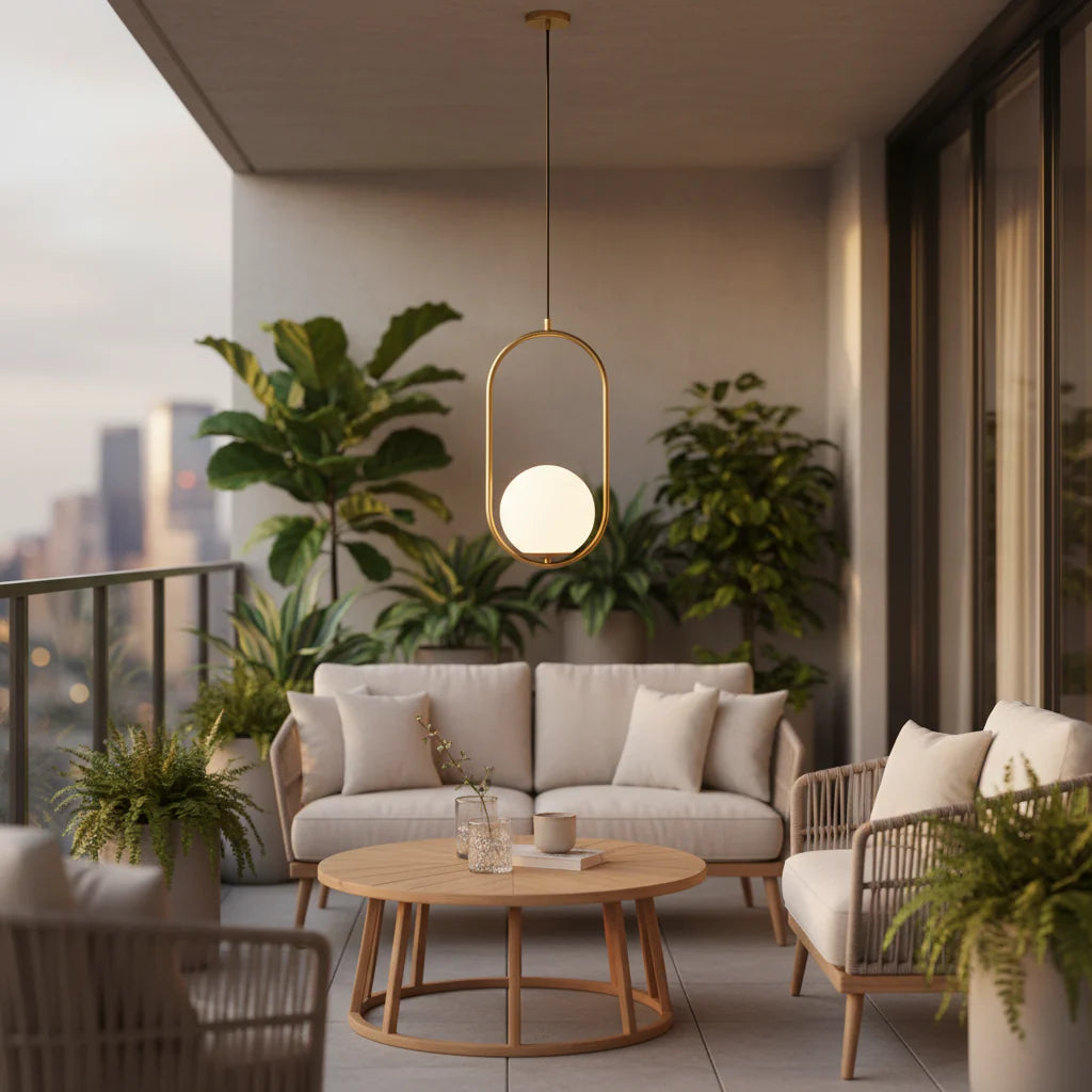 Lustra LOFT Gallery Modern, 1x E27, Alb Auriu, Metal, Inaltime Reglabila