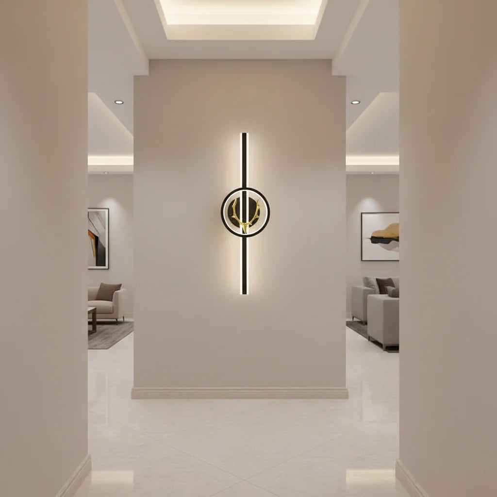 Aplica LED Decorativa CERBOS, 42W, 60cm, Lumina Calda / Neutra/ Rece, Negru, Metal si Acril