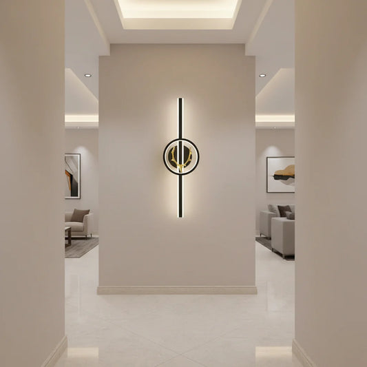 Aplica LED Decorativa CERBOS, 42W, 60cm, Lumina Calda / Neutra/ Rece, Negru, Metal si Acril