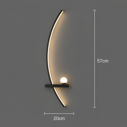 Aplica LED Decorativa GDANSK, 20W, 57x20cm, Lumina Calda / Neutra/ Rece, Negru, Metal si Acril