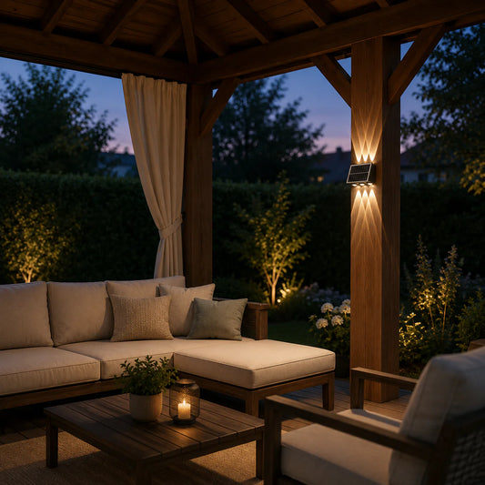 Aplica LED Exterior Solaris, 6 Surse de lumina, Lumina Calda, Negru