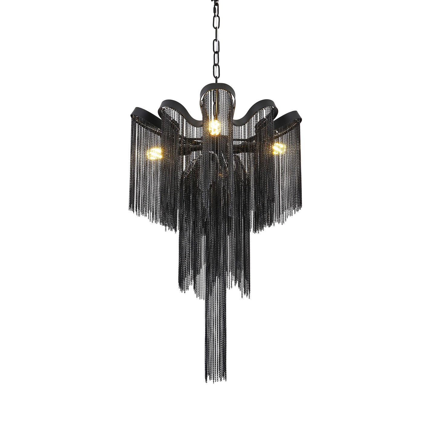 Candelabru Aurora, 4xE14, Diametru 43 cm, Inaltime 68 cm, Negru, Metal