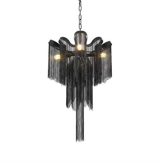 Candelabru Aurora, 4xE14, Diametru 43 cm, Inaltime 68 cm, Negru, Metal