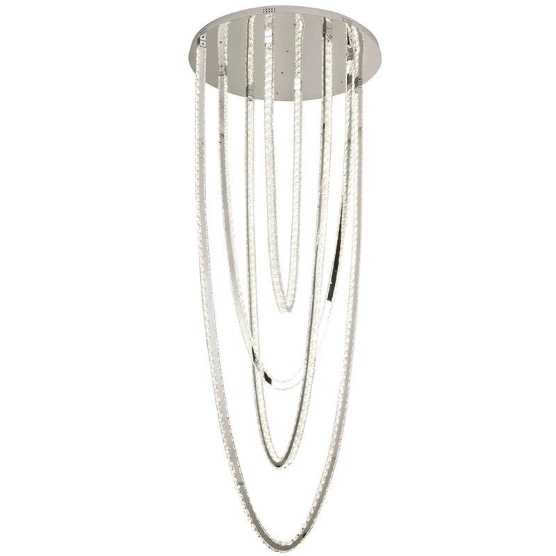 Candelabru LED CC50303/800CH, Diametru 80 cm, Inaltime 200 cm, Lumina Rece/Neutra/Calda, Dimabila, Argintiu, Cristal, Metal
