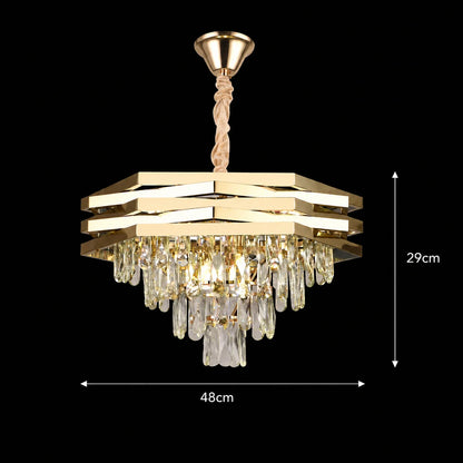 Candelabru Cristal HEXA Ø48cm 8xE14 Auriu