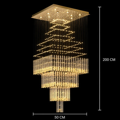 Candelabru Cristal LED 80W Conti Auriu 60cm