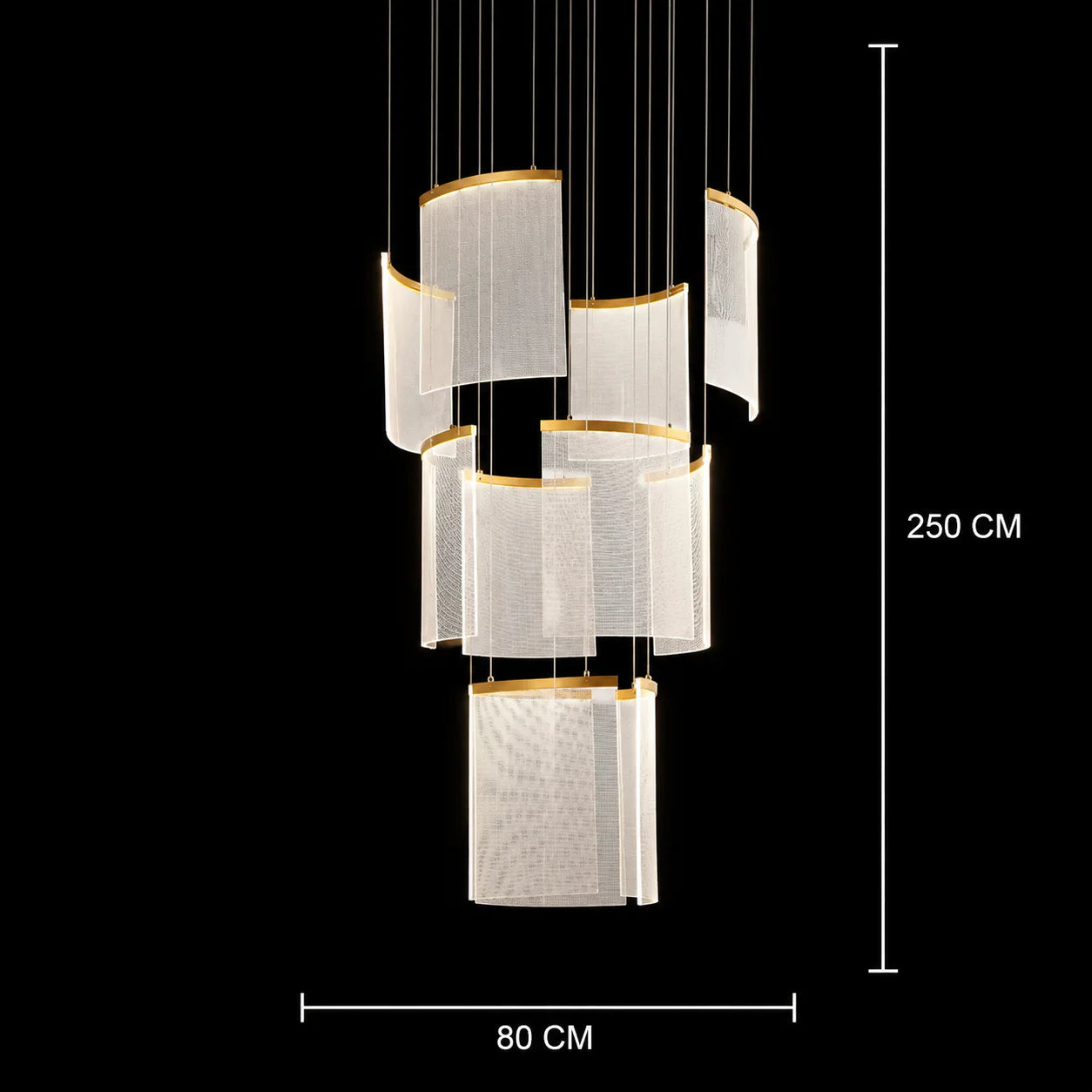 Candelabru Cristal LED 60W Alduino Auriu 80cm Auriu