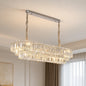 Candelabru Cristal NAVOIY 12x E14, 100cm, Metal si Cristal, Crom Lucios, Inaltime Reglabila