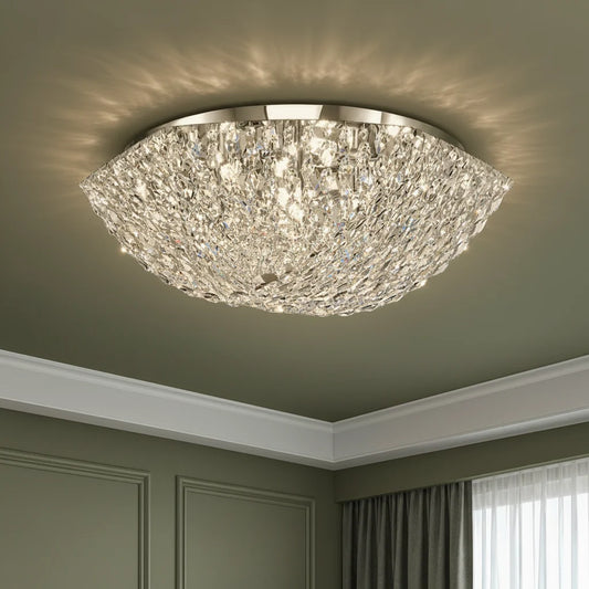 Candelabru Cristal QEQERTARSUAQ Eleganza, 7x E14, Diametru 50cm, Metal si Cristal, Crom Lucios