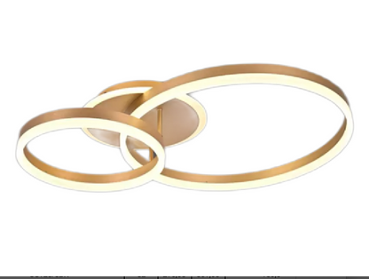 Lustra LED cu telecomanda ELISABETH, 72W, 2 Cercuri, lumina Rece/Calda/Neutra, Dimabila, Auriu