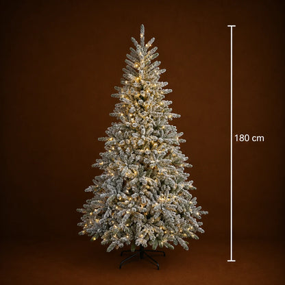 Decoratiune Brad Artificial UUMMANNAQ, 180 cm, 861 varfuri, Suport Metalic, Plastic, Verde
