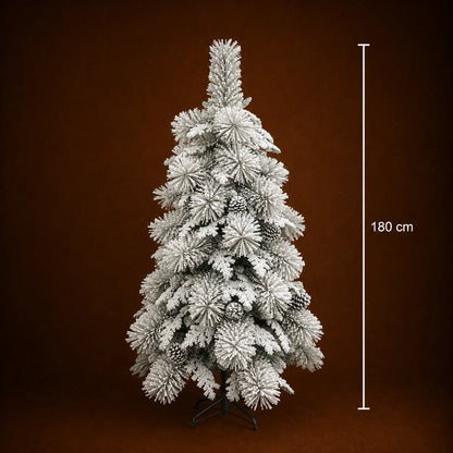 Decoratiune Brad Artificial UPERNAVIK, 180 cm, 550 varfuri, Suport Metalic, Plastic, Verde