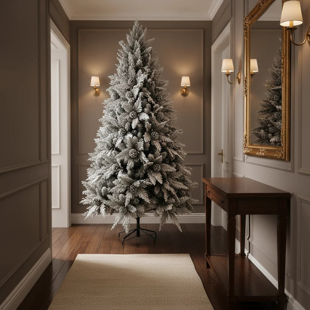 Decoratiune Brad Artificial GLEIS, 300 cm, 3000 varfuri, Suport Metalic, Plastic, Verde