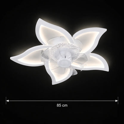 Lustra LED Ventilator DAFIA cu Telecomanda, 49W, D85cm, Lumina Rece/Neutra/Calda, Metal si Plastic, Alb