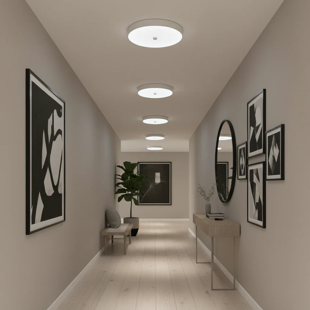 Plafoniera LED PL8001, D22cm, IP44, 8W, Lumina Rece 6000k, Plastic, Alb