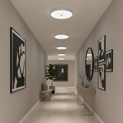 Plafoniera LED PL8001, D22cm, IP44, 8W, Lumina Rece 6000k, Plastic, Alb