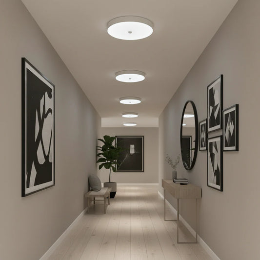 Plafoniera LED PL8001, D22cm, IP44, 8W, Lumina Rece 6000k, Plastic, Alb