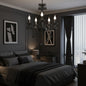 Candelabru Cristal ALNWICK Eleganza, 5xE14, Diametru 48cm, Negru, Inaltime Reglabila