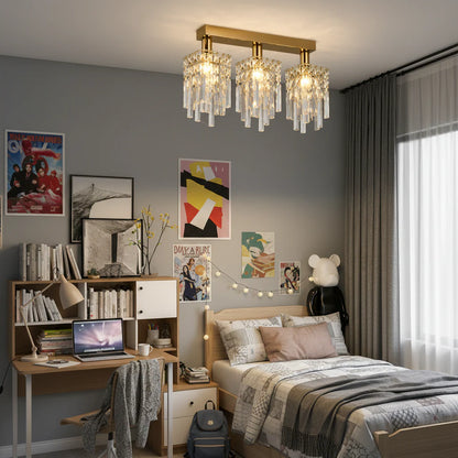 Candelabru Cristal Imperia, 3xE14, 35x6x9, Auriu, Cristal, Metal