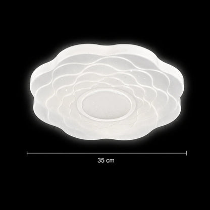 Plafoniera LED Floare 35 cm, 32W, 3000K / 4000K / 6000K, Alb, Metal si Acril
