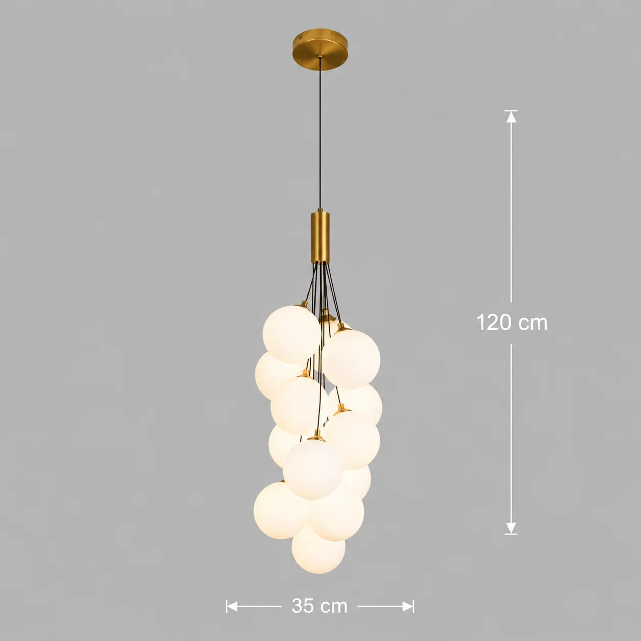 Lustra Suspendata VINE Nobile, Ø35cm, 13xG9, Alb, Metal si Sticla