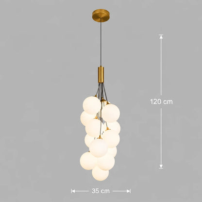 Lustra Suspendata VINE Nobile, Ø35cm, 13xG9, Alb, Metal si Sticla