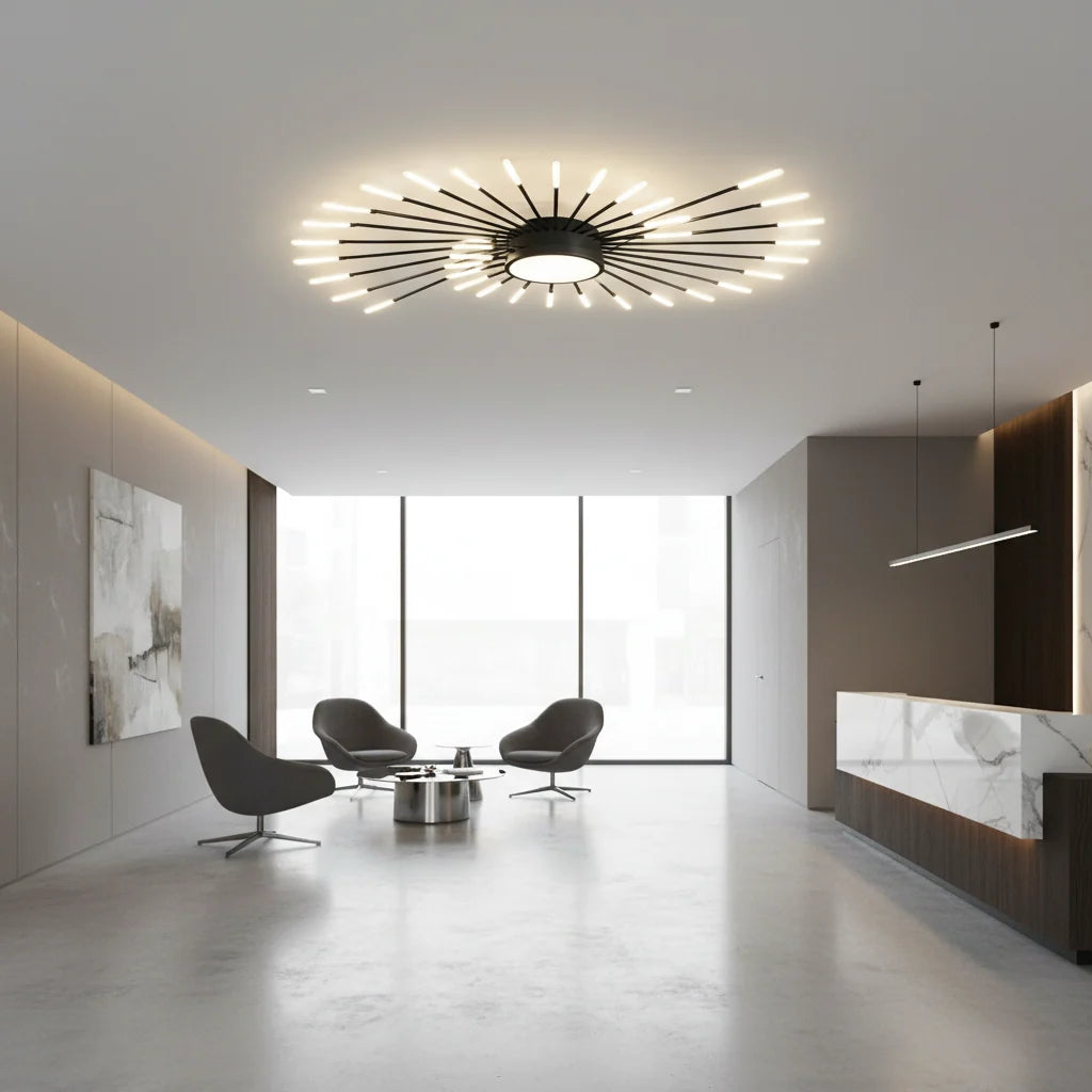 Lustra LED KALESA Grande, Lumina Neutra 4000K, 28W, Alb, Metal si Acril