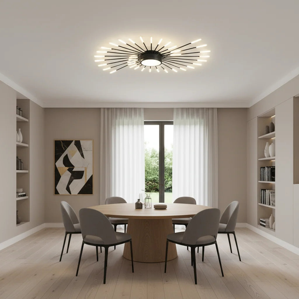Lustra LED KALESA Grande, Lumina Neutra 4000K, 28W, Alb, Metal si Acril