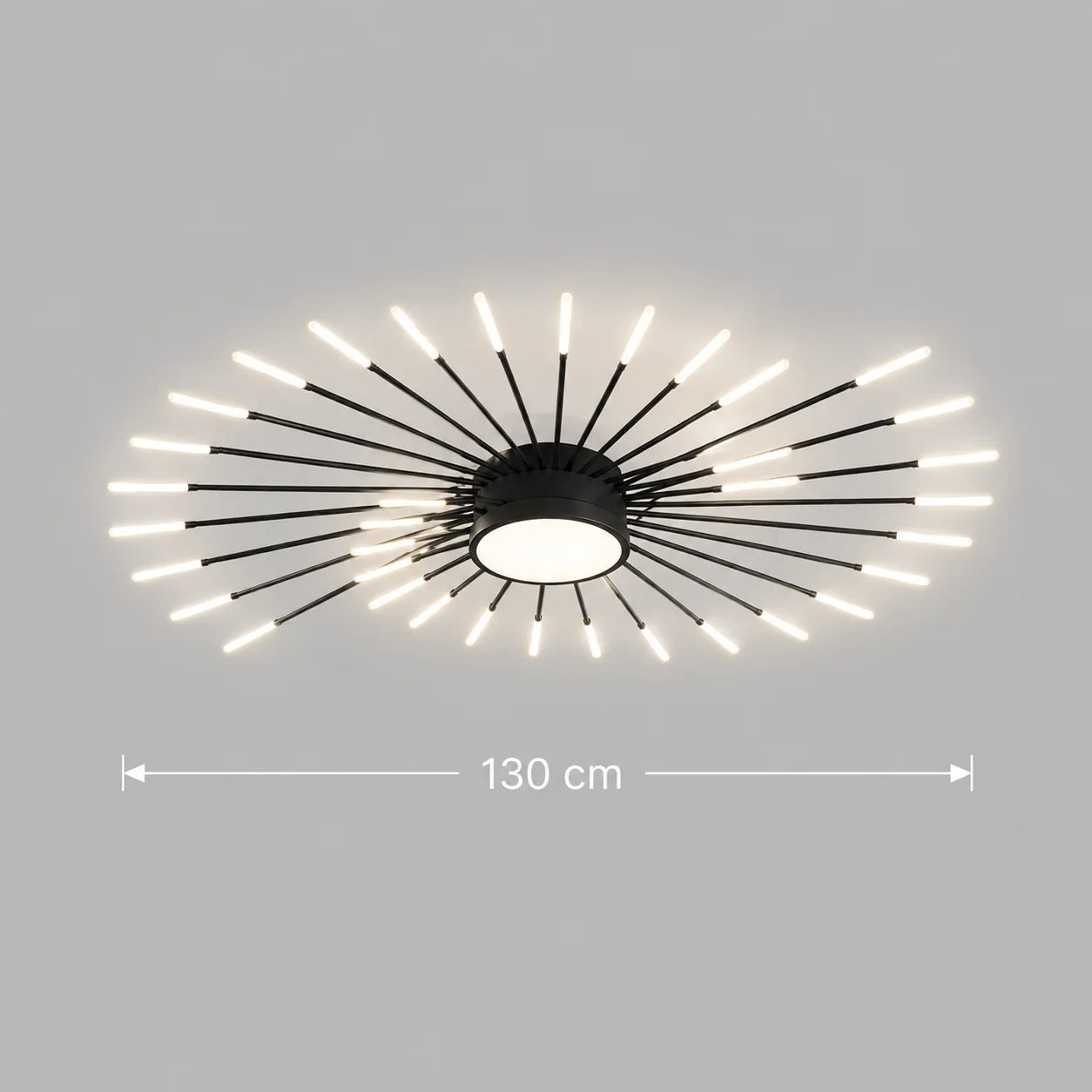 Lustra LED KALESA Grande Supremo, Ø130cm, Lumina Neutra 4000K, 42W, Alb, Metal si Acril