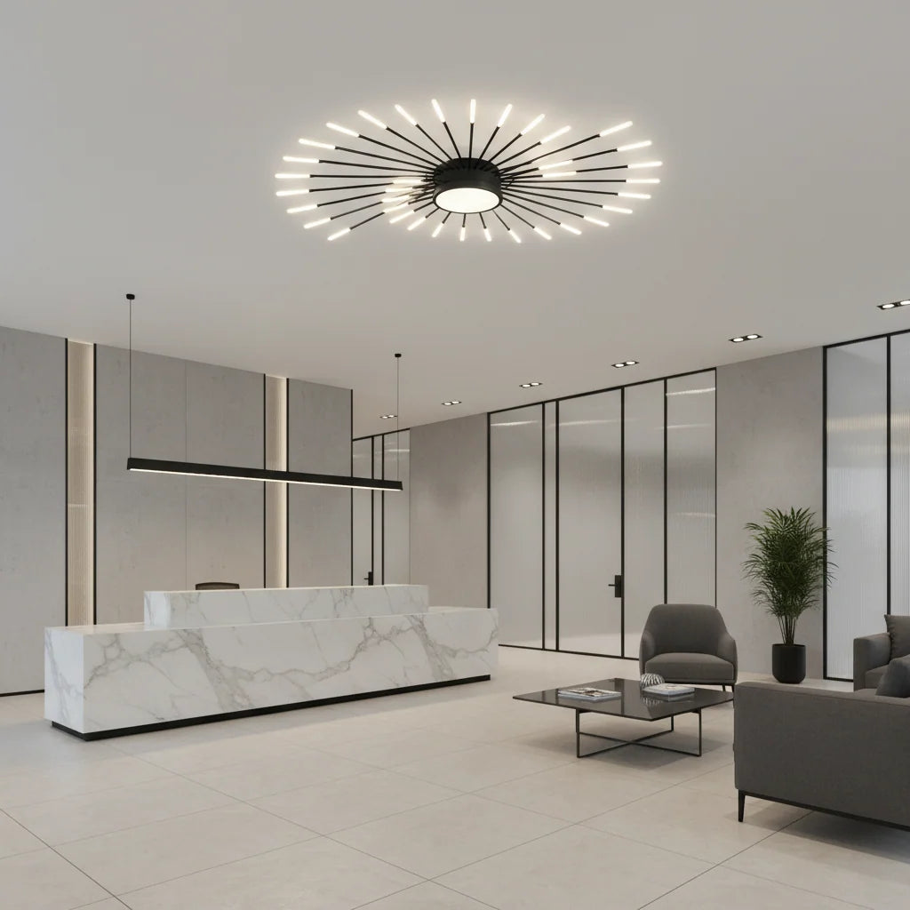 Lustra LED KALESA Grande Supremo, Ø130cm, Lumina Neutra 4000K, 42W, Alb, Metal si Acril