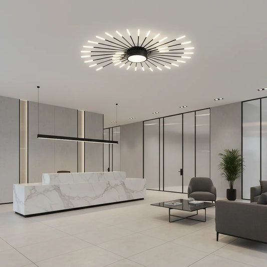 Lustra LED KALESA Grande Supremo, Ø130cm, Lumina Neutra 4000K, 42W, Alb, Metal si Acril