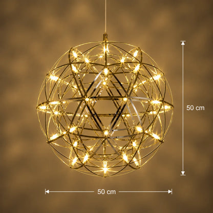 Candelabru Modern LED WELD Magno, 18W, Lumina Calda 3000K, Diametru 50cm, Inaltime Reglabila, Crom Lucios