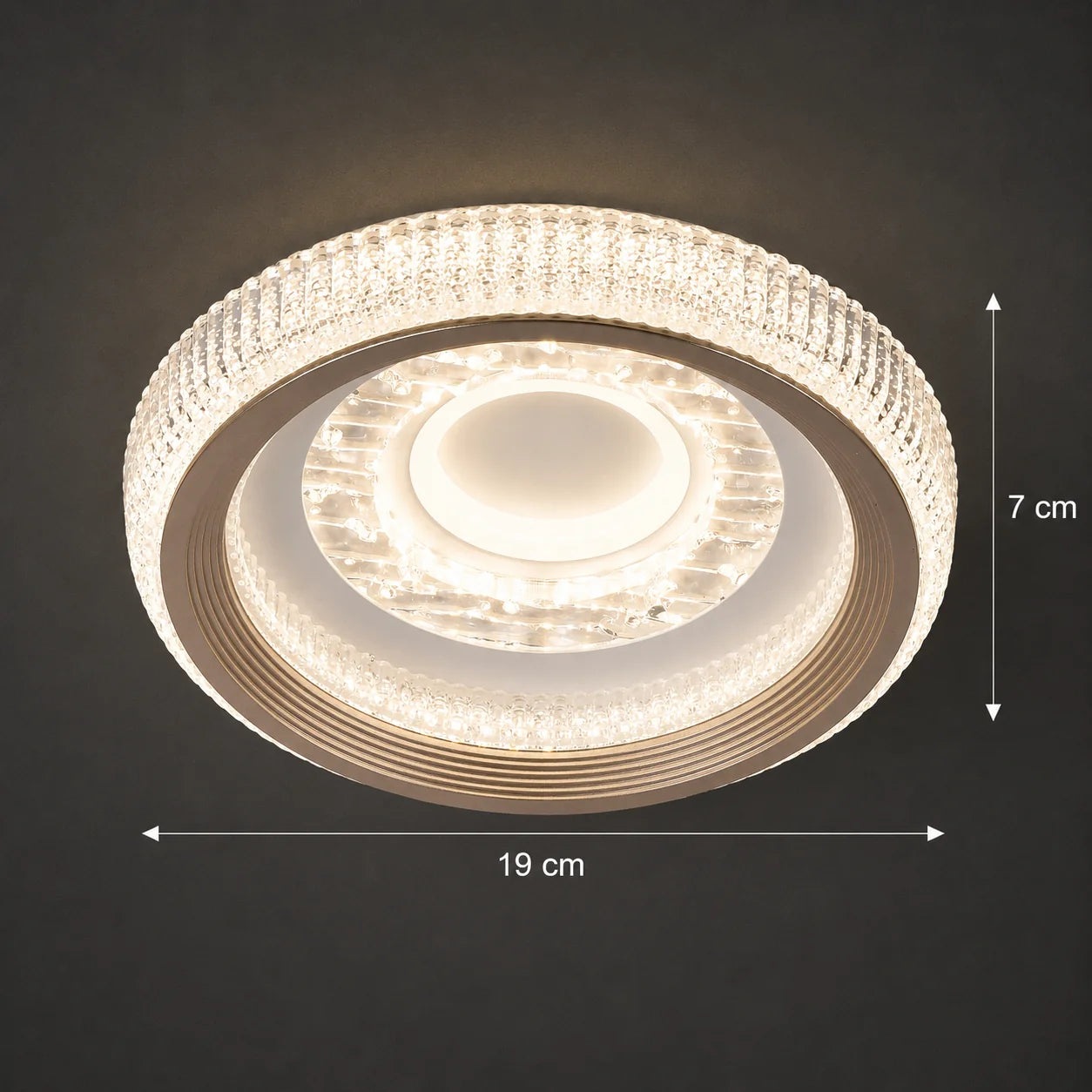 Lustra LED TIRE, 29W, Diametru 19cm, Lumina Calda/Neutra/Rece, Alb, Metal si Acril