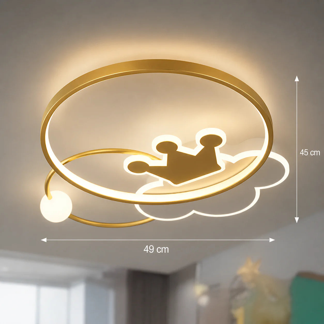 Lustra LED Rafael cu Telecomanda, 57W, Dimabila, 3000K/4000K/6000K, Auriu