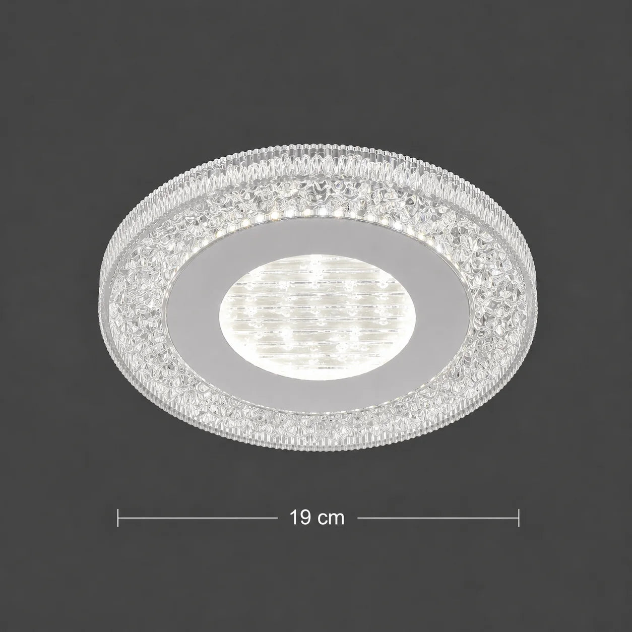 Lustra LED SHARIN, 18W, Diametru 19cm, Lumina Calda/Neutra/Rece, Alb, Metal si Acril