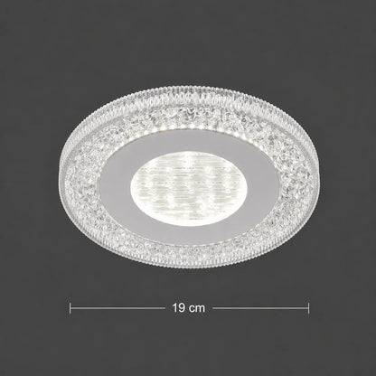 Lustra LED SHARIN, 18W, Diametru 19cm, Lumina Calda/Neutra/Rece, Alb, Metal si Acril