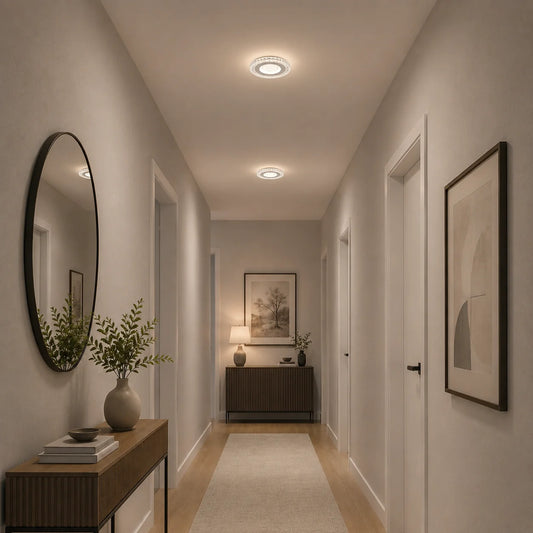 Lustra LED CELUN, 33W, Diametru 21cm, Lumina Calda/Neutra/Rece, Alb, Metal si Acril