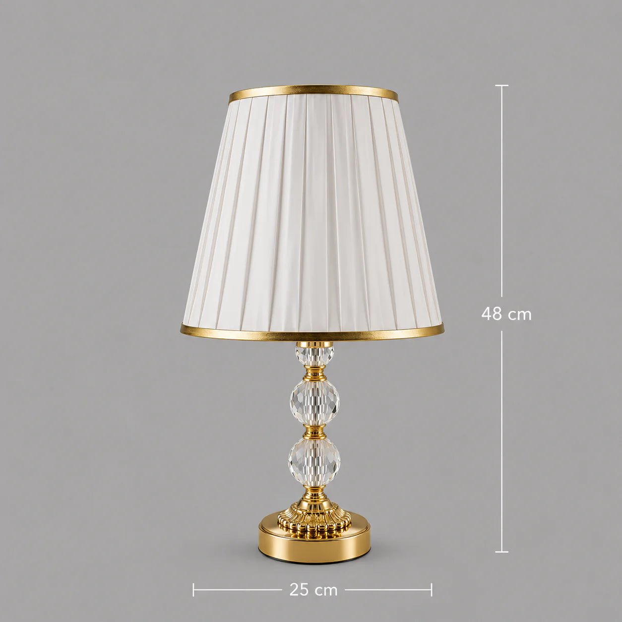 Veioza VZ213WH, 1x E27, Metal si Textil, Alb si Auriu