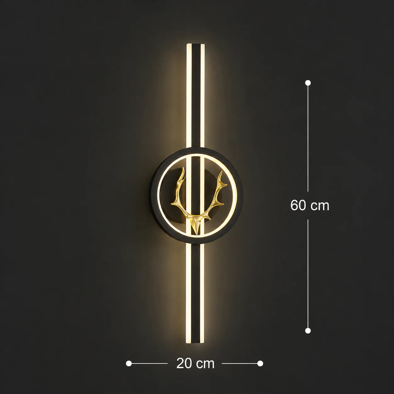 Aplica LED Decorativa CERBOS, 42W, 60cm, Lumina Calda / Neutra/ Rece, Negru, Metal si Acril