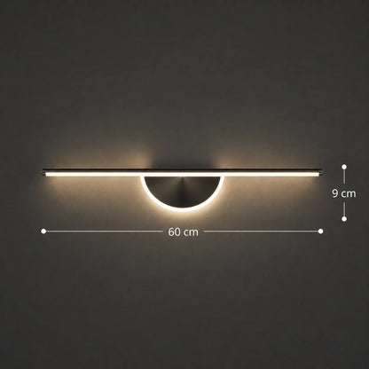 Aplica LED Decorativa BARAM, 21W, 60cm, Lumina Calda / Neutra/ Rece, Negru, Metal si Acril