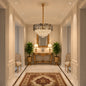 Candelabru Cristal AURUM Petito 3xE14, Diametru 30cm, Inaltime 28cm, Auriu Lucios, Inaltime Reglabila, Design Elegant