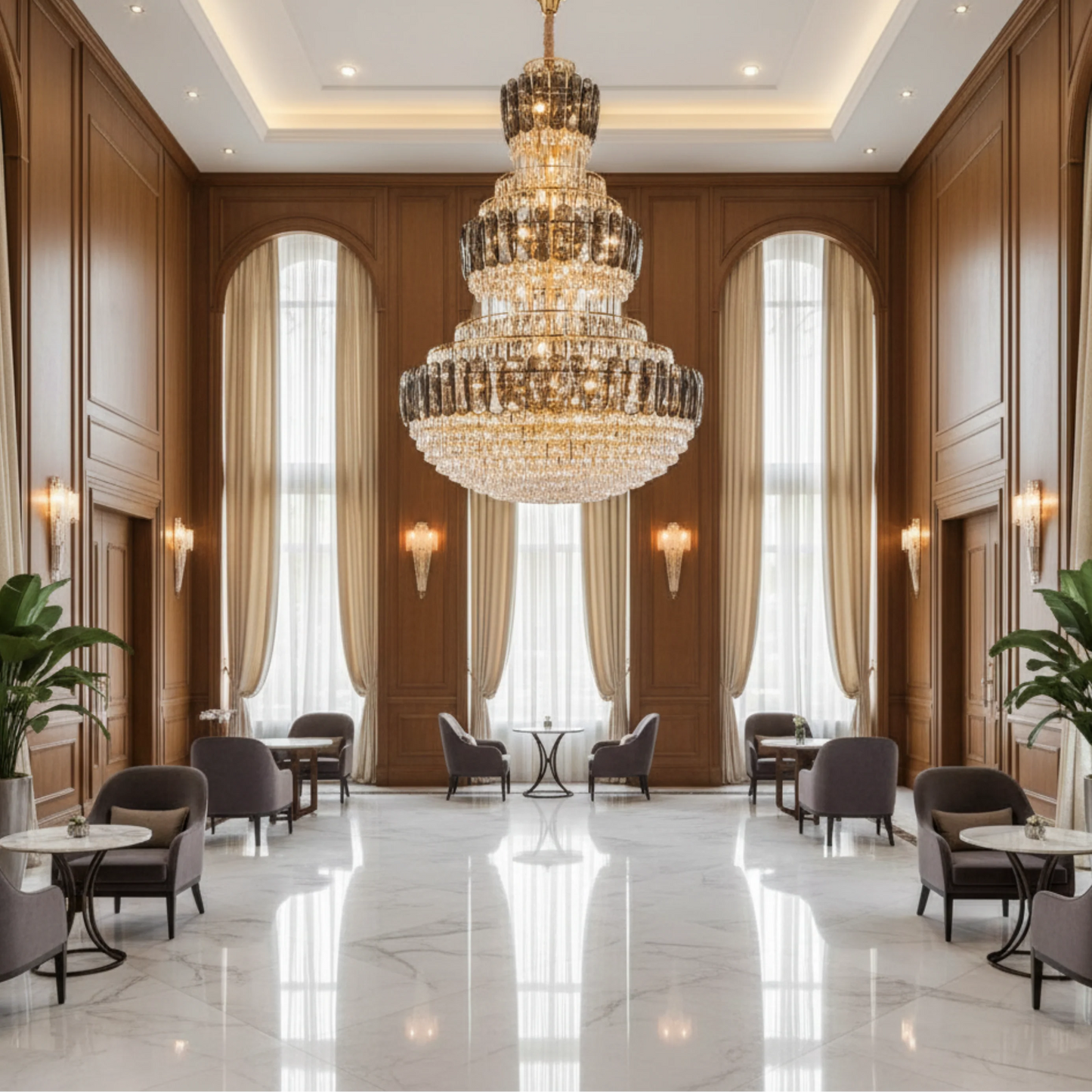 Candelabru Cristal VELIOR Supremo 40xE14, D100 cm, Auriu, Inaltime Reglabila, Metal si Cristal